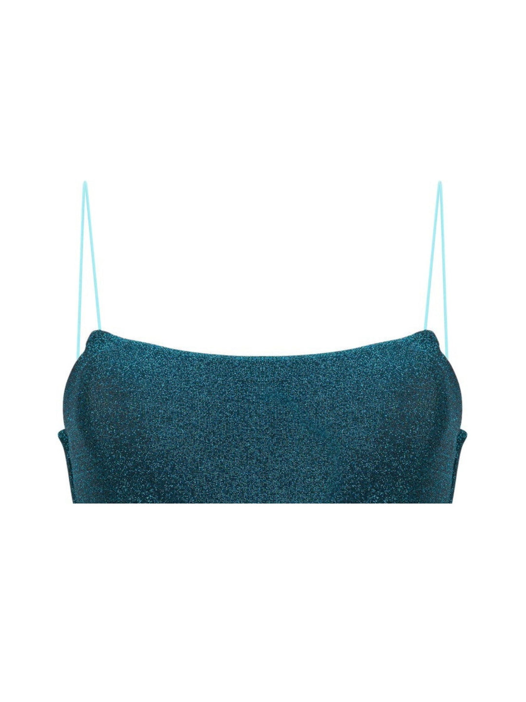 Shimmer Top With Spaghetti Straps-Turquoise