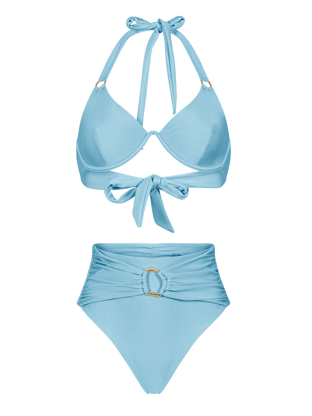 Tulum High-Waist Bikini-Blue