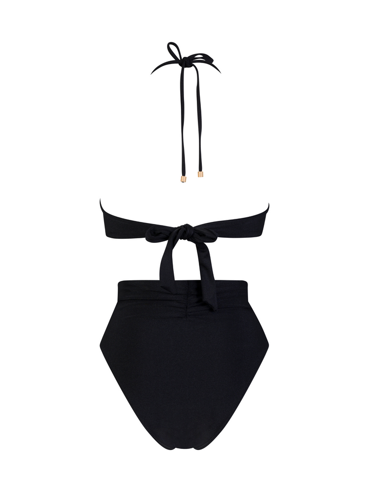 Underwire Black Bikini- High Waist Bottom