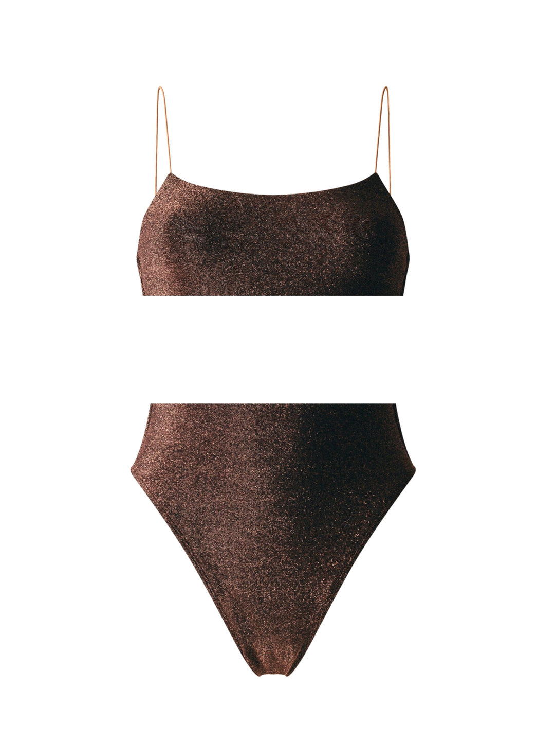 Shimmer High Waist Bikini-Chocolate