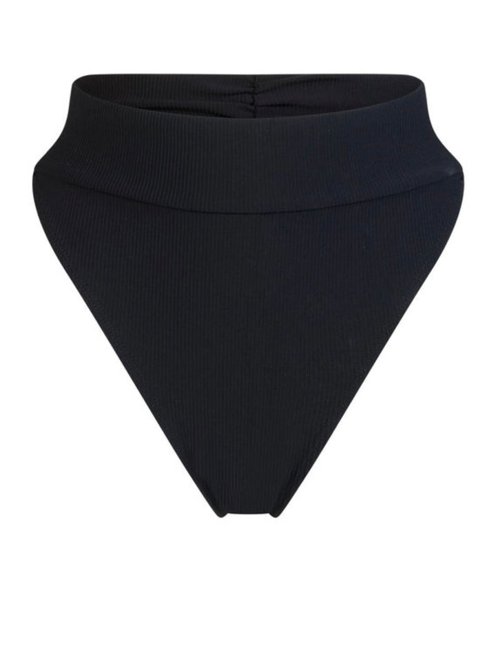 High-Waist Sculpting Bottom-Black Rib