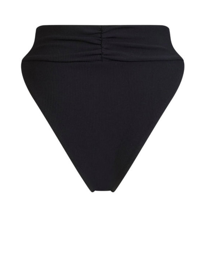 High-Waist Sculpting Bottom-Black Rib