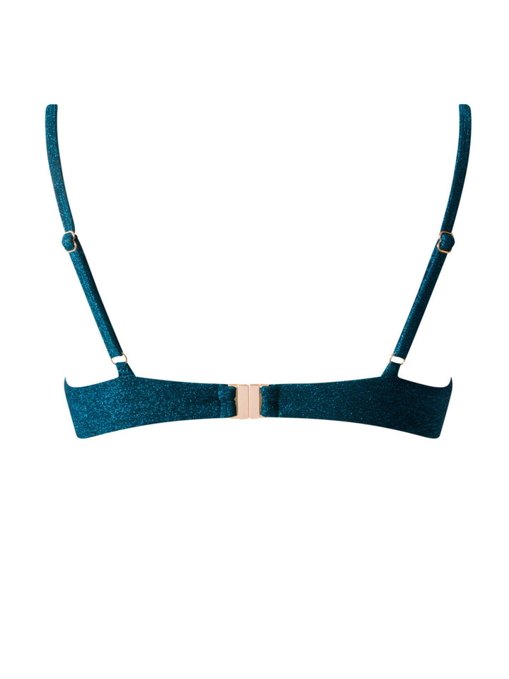 Shimmer Push Up Underwire Top-Turquoise